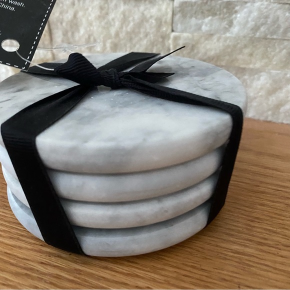 Bread and Butter Set of 4 Designer Marble Coasters - Picture 3 of 5